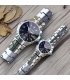 CW013 - Midnight Black And Silver Couple watch 